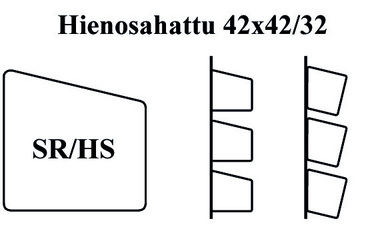 Hienosahattu 42x42